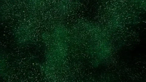Green starfield warp speed flight through deep space cosmic dust background Stock Footage 332108525