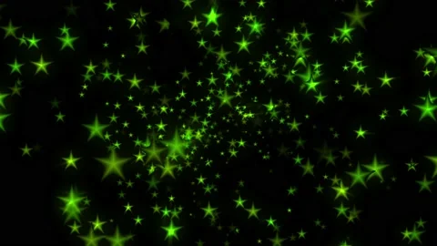 Green stars float on black background animation Stock Footage 211757091