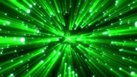 Green Stars Shine Rays Particles Spheres Abstract Motion Background Loop Stock Footage 70705400