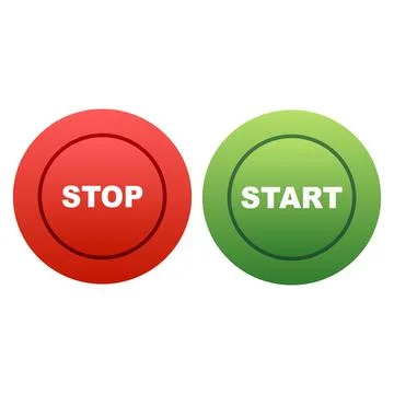 Green Start button and red Stop button. Vector illustration Stock Illustration