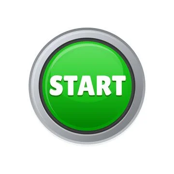 Green Start Button on White Background. Vector Stock Illustration