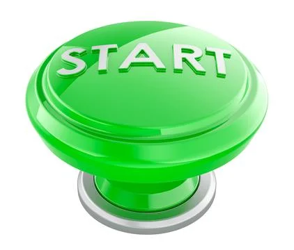 Green Start push button. 3D rendering Stockillustratie