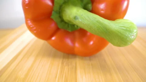 The green stem of the red bell pepper Stock Footage 135701558