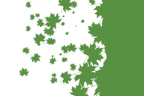 Green stencil leaf pattern on white Stock Illustration