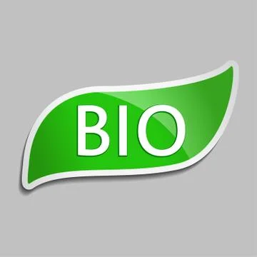Green sticker Bio. Stock Illustration