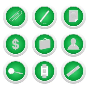 Green sticker with icon Stock Illustration