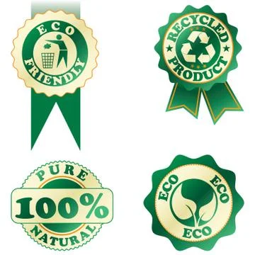Green stickers Stock Illustration