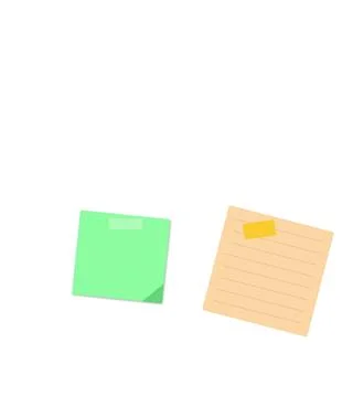 Green sticky note with yellow paper clip Stock Illustration