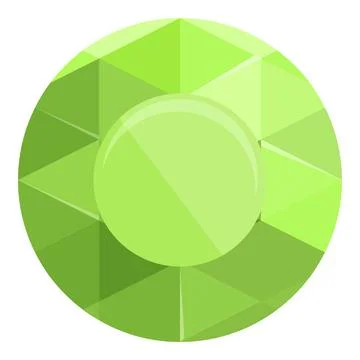 Green stone icon cartoon vector. Gem crystal Illustrazione stock