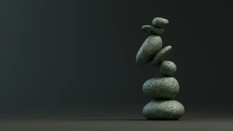 Green stones tower collapsing in darkness. Stock-Footage 327911163