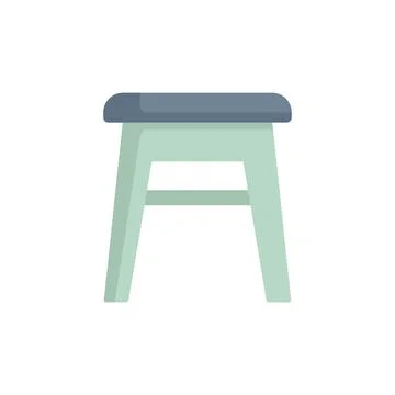 Green stool with soft seat on white background Stock Illustration