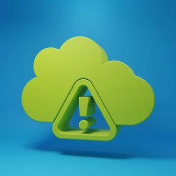 Green Storm warning icon isolated on blue background. Exclamation mark in t.. Stock Illustration