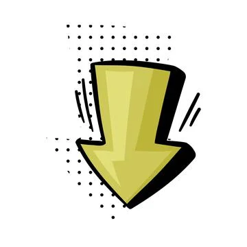 Green Straight Arrow with Pointed End and Dots Doodle Style Vector Element Illustrazione stock
