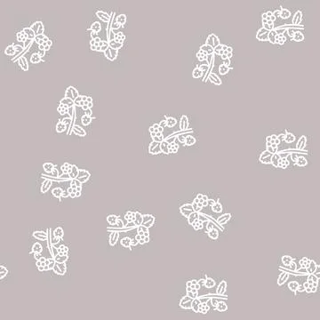 Green strawberry line seamless pattern Illustrazione stock