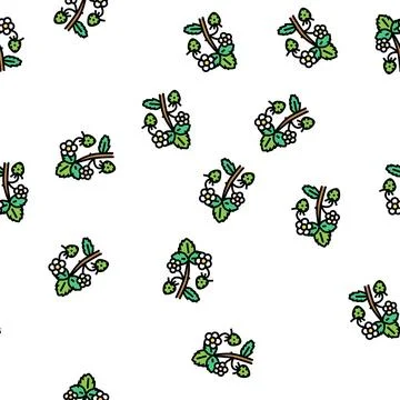 Green strawberry vector seamless pattern Stock Illustration