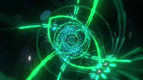 Green Streak Tunnel VJ Loop Stock Footage 330008817
