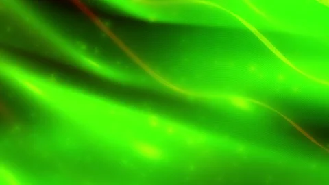 Green with streaks of yellow wire frame and particle abstract animated loopi Video stock 141522999