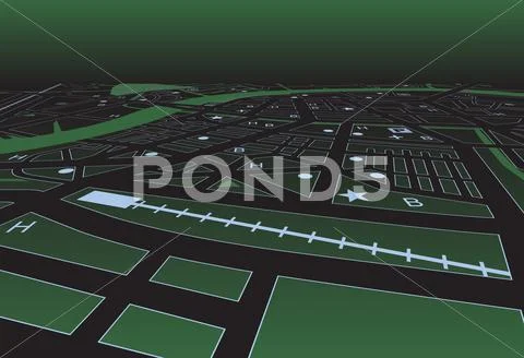Green street map Stock Illustration