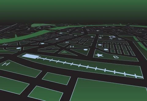 Green street map Illustrazione stock