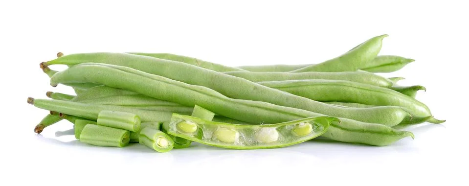 Green string bean isolated on the white background Stock Photos