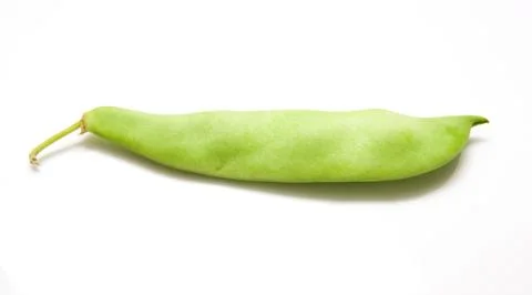 Green a string bean on a white background Stock Photos