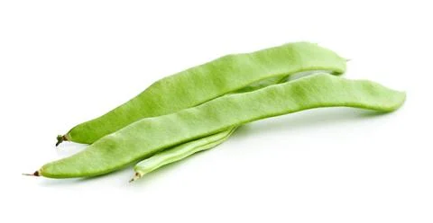 Green string beans pods Green string beans pods isolated on white backgrou... Stock Photos