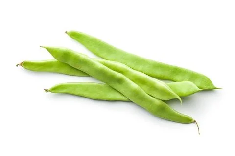 Green string beans pods Green string beans pods isolated on white backgrou... Stock Photos