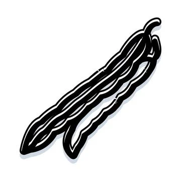 Green string beans vector line art illustration Stock Illustration