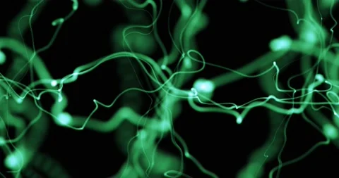 Green string on black background, looping Stock Footage 229321827