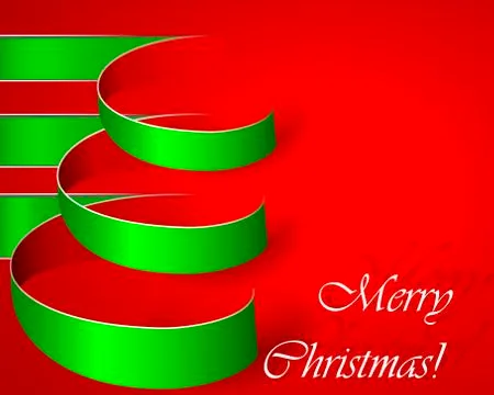 Green stripe christmas vector tree Stock Illustration