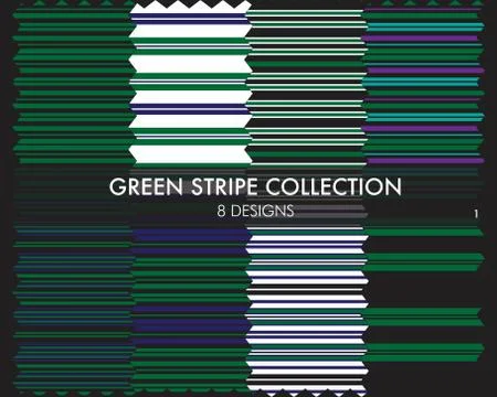 Green Stripe Seamless Pattern Collection イラスト素材