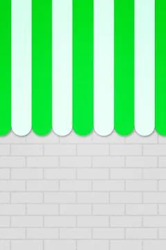 Green striped awning backdrop Stock Illustration