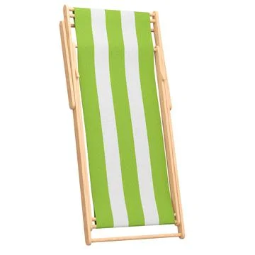 Green striped beach chair for summer getaways isolated on white background. Stock Illustration