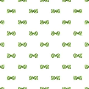 Green striped bow ties pattern on white background Illustrazione stock