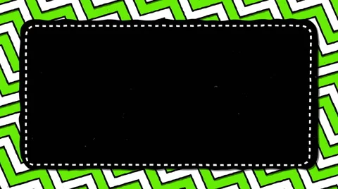 Green Stripes Zig-Zag Black Rectangle Shape Background For Text Stock Footage 56174784