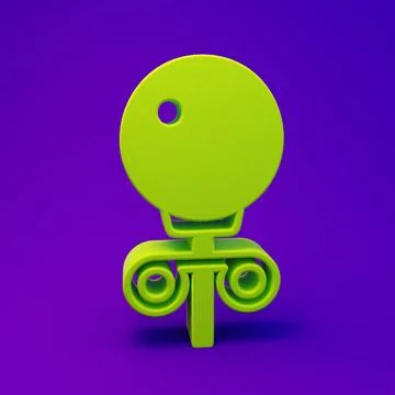 Green Stud earrings icon isolated on purple-blue background. Jewelry access.. Stock Illustration