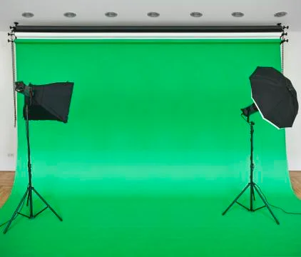 Green Studio Backdrop Stock Photos