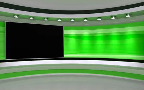 Green Studio. Green wall with light. Green background. Green back drop Stock Illustration