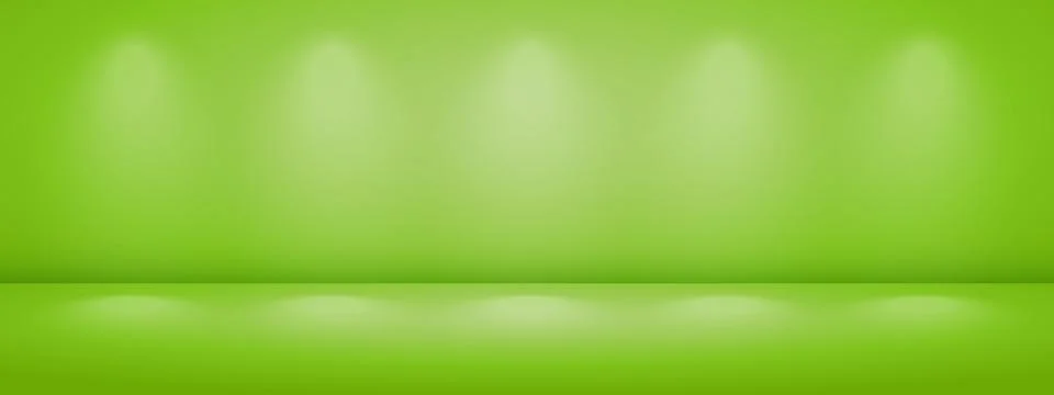 Green studio room with light shadow. Limbo light background. Abstract 3d bg.. Stock Illustration