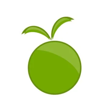 Green styled apple. vector illustration Stock Illustration