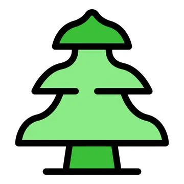 Green stylized christmas tree icon representing winter holidays Illustrazione stock