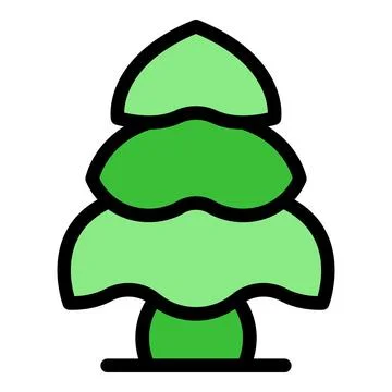 Green stylized christmas tree icon representing winter holidays Stockillustratie