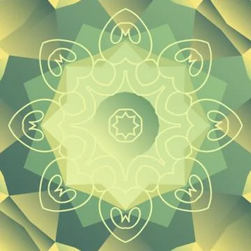 Green stylized oriental design vector card Stock Illustration