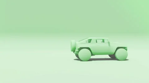 Green Stylized SUV Side View Stock Footage 320828874