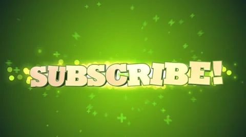 Green subscribe 3D text animation for video blog Stock Footage 42403496