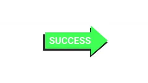 Green Success Arrow Pointing Right on White Background Stock Footage 346613700