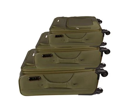 Green suitcase isolated Stock Photos