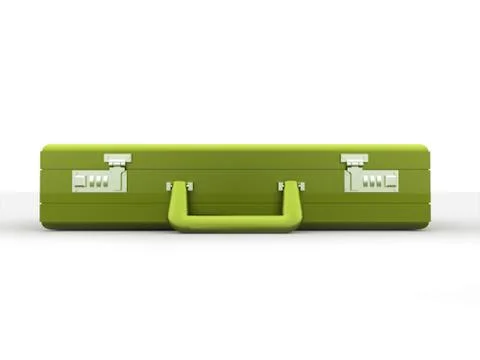 Green suitcase isolated on white background Stock Illustration