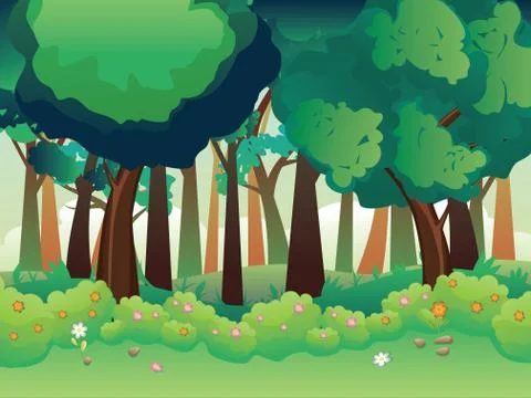 Green Summer Forest Stock Illustration