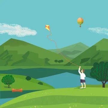 Green summer landscape Stock Illustration
